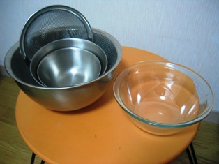 柳宗理　ステンレスボール・ガラスボール・ざる